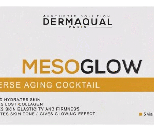 Dermaqual Meso Glow untuk mencerahkan kulit, mengurangi kerutan halus, meningkatkan elastisitas, dan merangsang kolagen wajah.