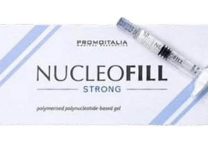 Nucleofill Strong dengan polipeptida PN dari DNA salmon untuk mencerahkan, meremajakan, dan merangsang pertumbuhan sel kulit baru serta kolagen.