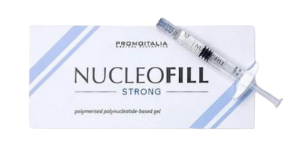 Nucleofill Strong dengan polipeptida PN dari DNA salmon untuk mencerahkan, meremajakan, dan merangsang pertumbuhan sel kulit baru serta kolagen.