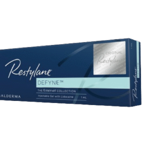 Restylane Defyne untuk melembutkan garis tawa, membentuk dagu, dan menambah volume pada pipi serta pelipis bagian dalam secara alami.