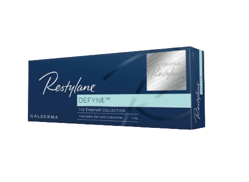 Restylane Defyne untuk melembutkan garis tawa, membentuk dagu, dan menambah volume pada pipi serta pelipis bagian dalam secara alami.