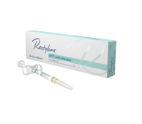 Restylane Lyft dermal filler untuk menambah volume, mengurangi kerutan, dan mengencangkan kulit di area wajah dan punggung tangan.