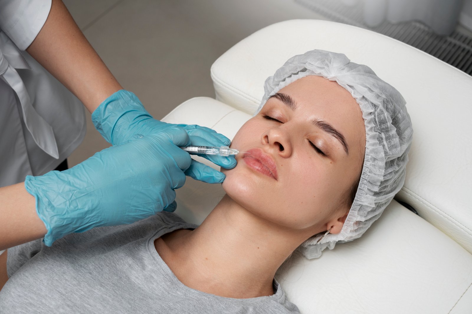 high-angle-woman-getting-lips-injection